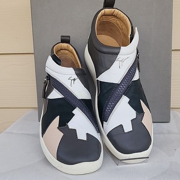 Giuseppe Zanotti Multicolor Flat Side Zipper Sneakers Booties High Tops US 10 - Picture 2 of 12